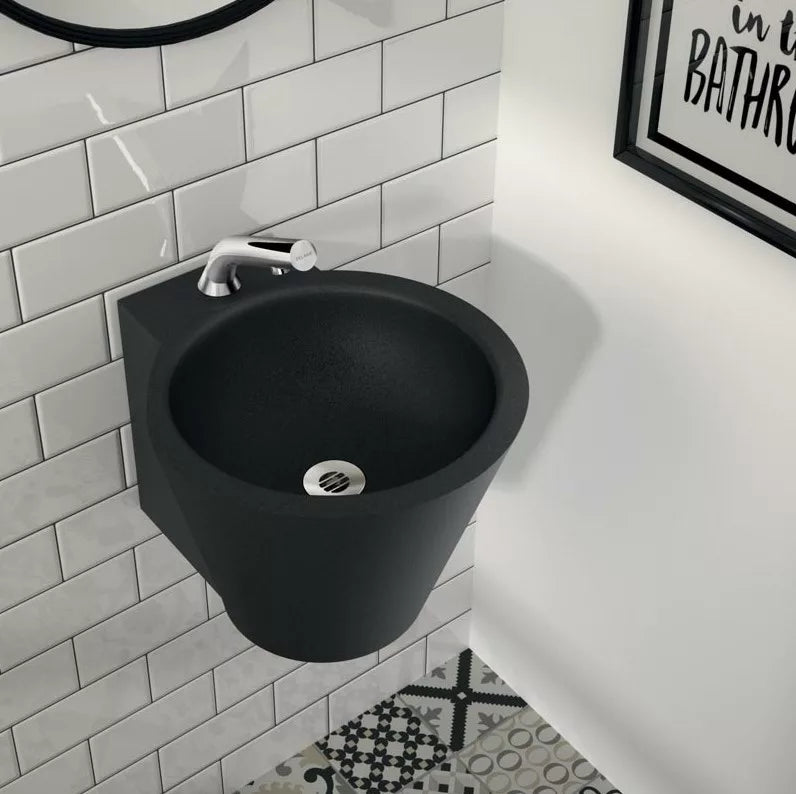 DELABIE MINI BAILA wall-mounted hand basin, matt black