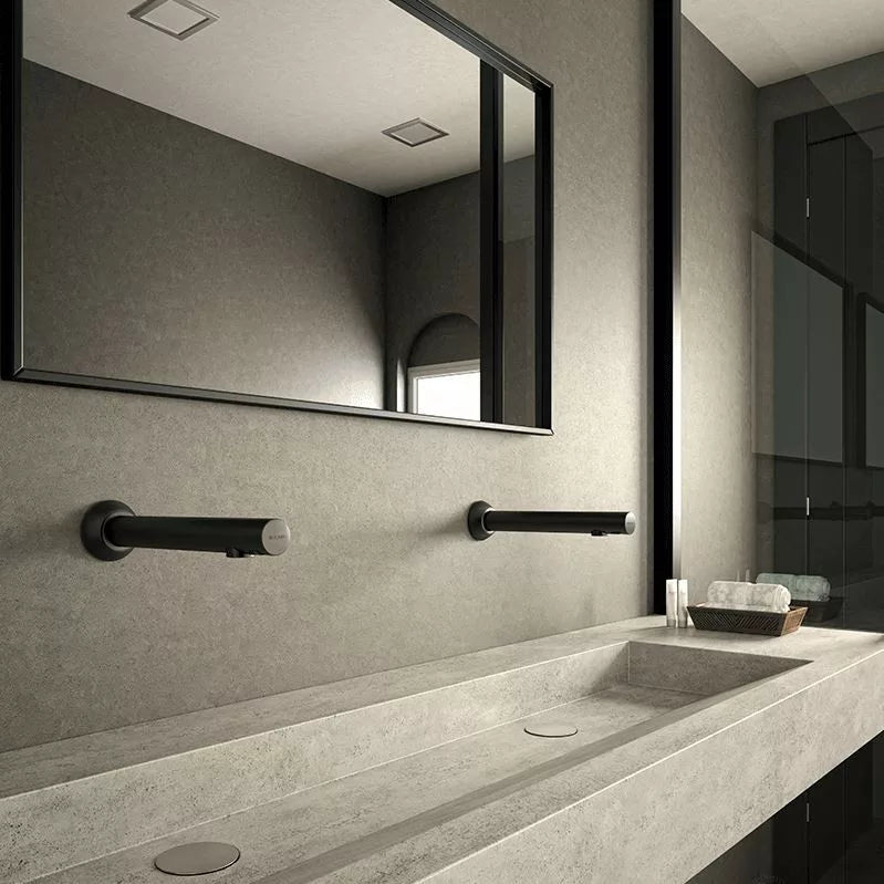 DELABIE BINOPTIC wall-mounted sensor tap, matt black