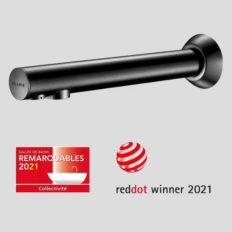 DELABIE BINOPTIC wall-mounted sensor tap, matt black