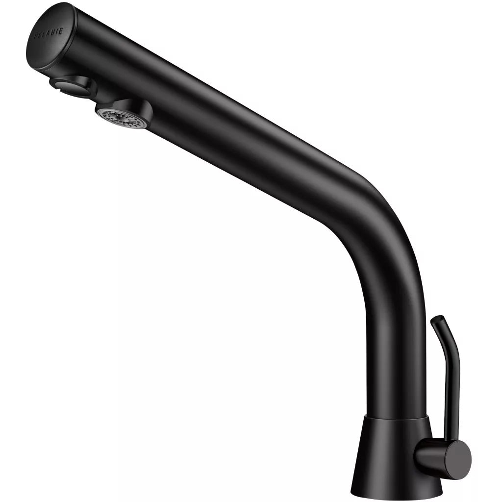 DELABIE BINOPTIC MIX deck-mounted sensor tap with temperature lever, matt black
