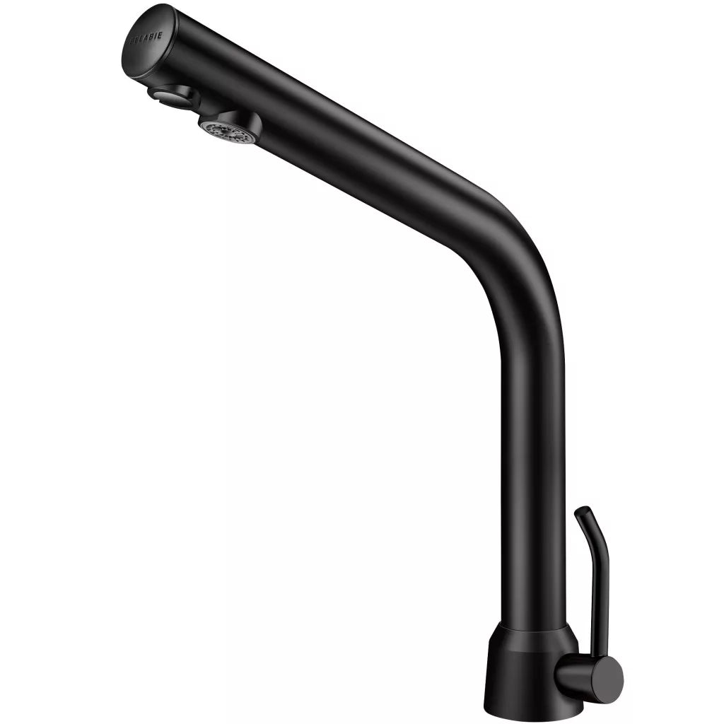 DELABIE BINOPTIC MIX deck-mounted sensor tap with temperature lever, matt black